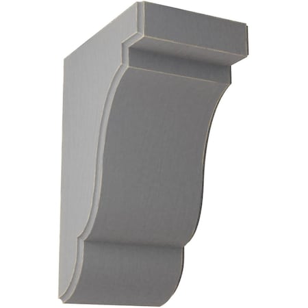 Ekena Millwork 3 1/2"W x 5"D x 7 1/2"H Bedford Wood Vintage Decor Bracket, Pebble Grey BKTWD04X05X08BEPG